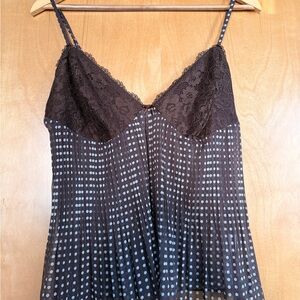 Princess Polly Brown Lace Polka Dot Top